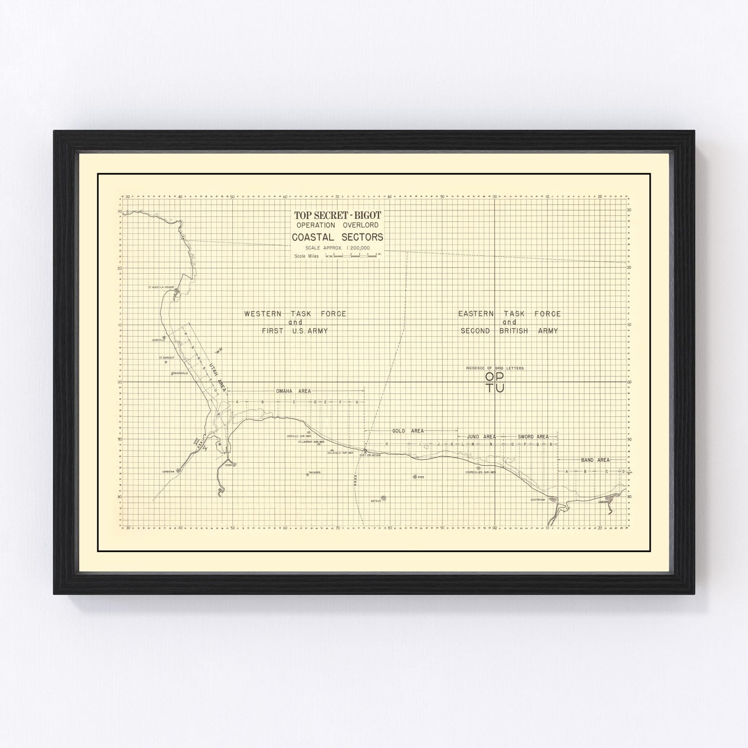 Vintage D-Day Normandy Invasion Map 1944