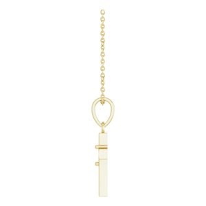 14K Yellow Gold 3x3 mm Heart Cross 16-18" Necklace