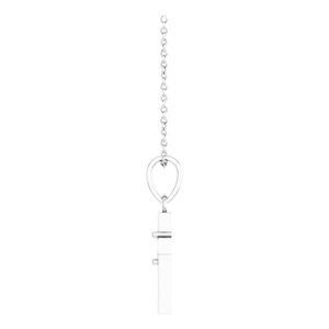 Sterling Silver 3x3 mm Heart Cross 16-18" Necklace