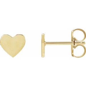 Engravable Heart Stud Earrings