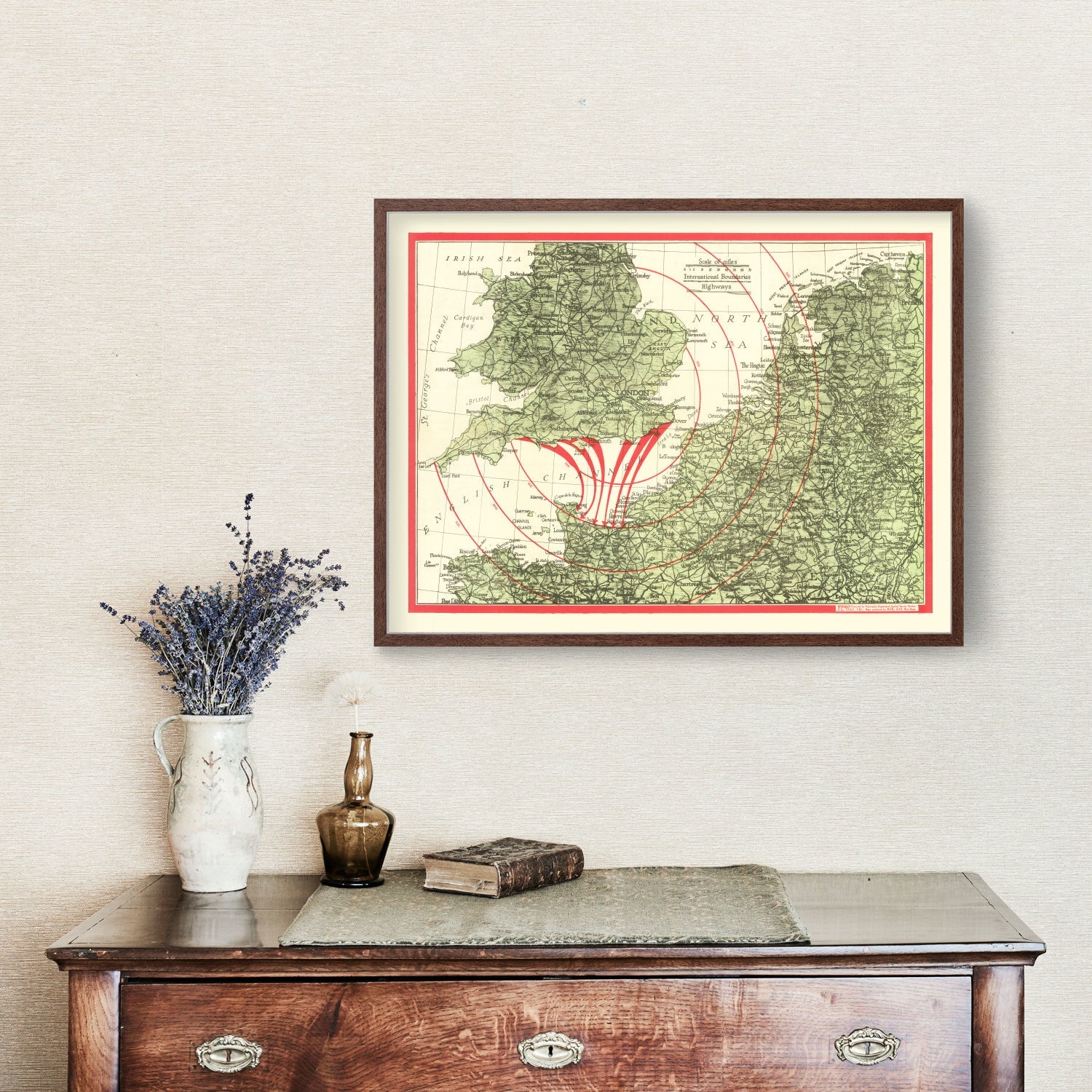 Vintage D-Day Invasion Map 1944