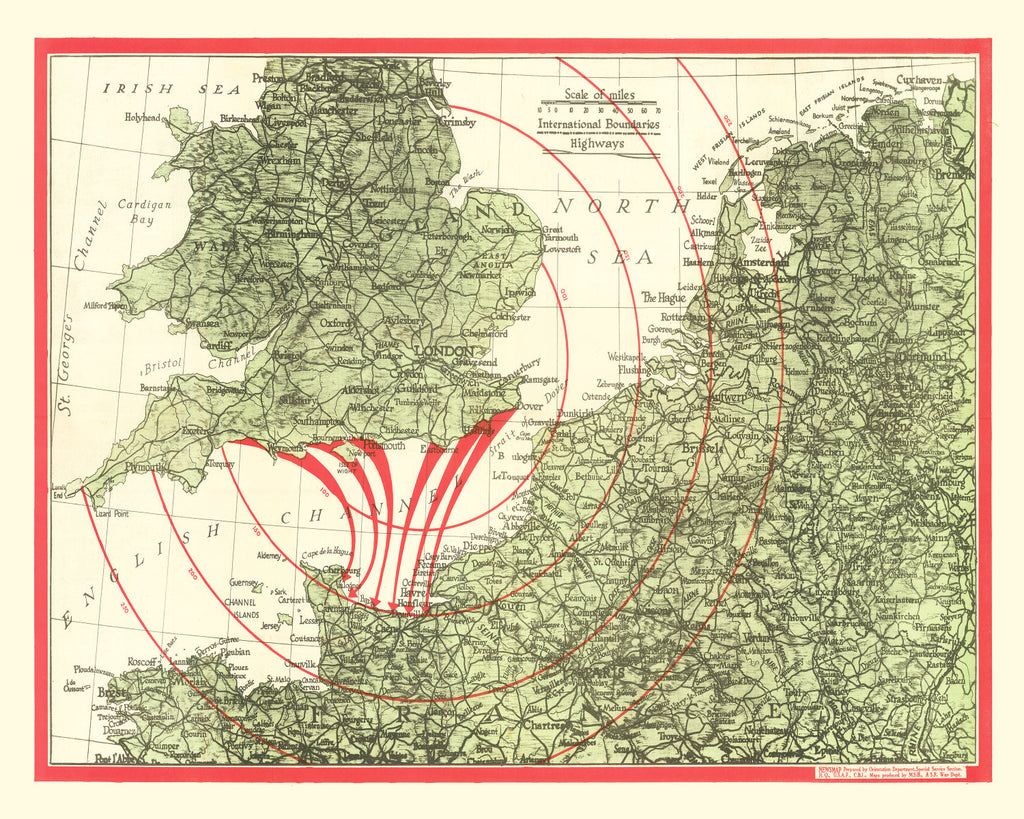 Vintage D-Day Invasion Map 1944
