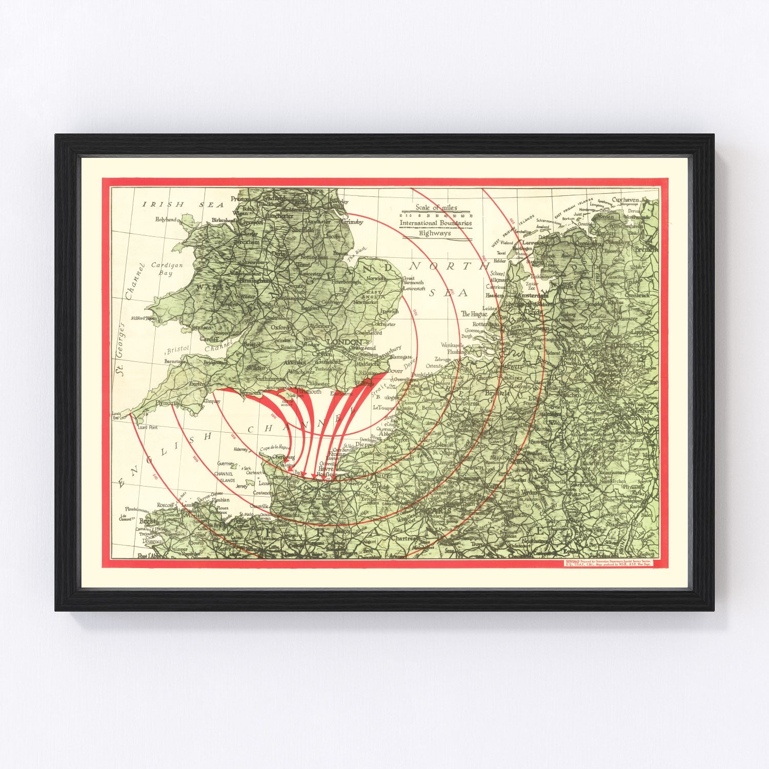 Vintage D-Day Invasion Map 1944