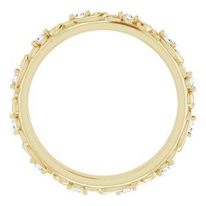 14K Yellow 1.5 mm Round 1/6 CTW Natural Diamond Floral Band