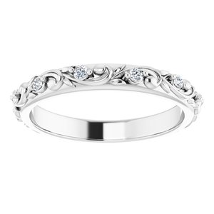 Platinum 1.5 mm Round 1/6 CTW Natural Diamond Floral Band