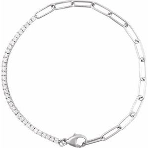 Sterling Silver 1 CTW Lab-Grown Diamond Line 7 1/2" Bracelet