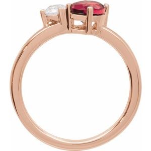 14K Rose Gold Lab-Grown Ruby & 1/4  CTW Lab-Grown Diamond Ring