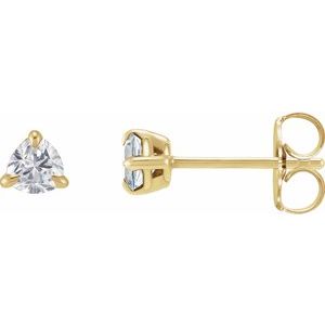 14K Yellow Gold 3.5 mm Lab-Grown Moissanite Stud Earrings