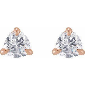 14K Rose Gold 3.5 mm Lab-Grown Moissanite Stud Earrings – image 2