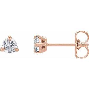 14K Rose Gold 3.5 mm Lab-Grown Moissanite Stud Earrings