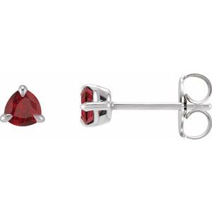 Sterling Silver 3.5 mm Natural Ruby Stud Earrings