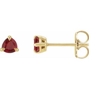14K Yellow Gold 3.5 mm Natural Ruby Stud Earrings