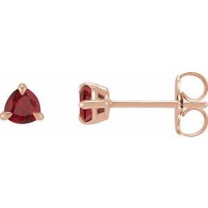 14K Rose Gold 3.5 mm Natural Ruby Stud Earrings