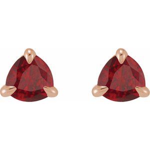 14K Rose Gold 3.5 mm Natural Ruby Stud Earrings