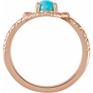 14K Rose Gold Natural Turquoise Snake Ring