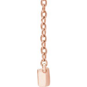 14K Rose Gold 3/8 CTW Lab-Grown Diamond Bar 16-18" Necklace