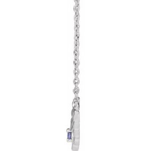 Sterling Silver Natural Tanzanite Floral 18" Necklace