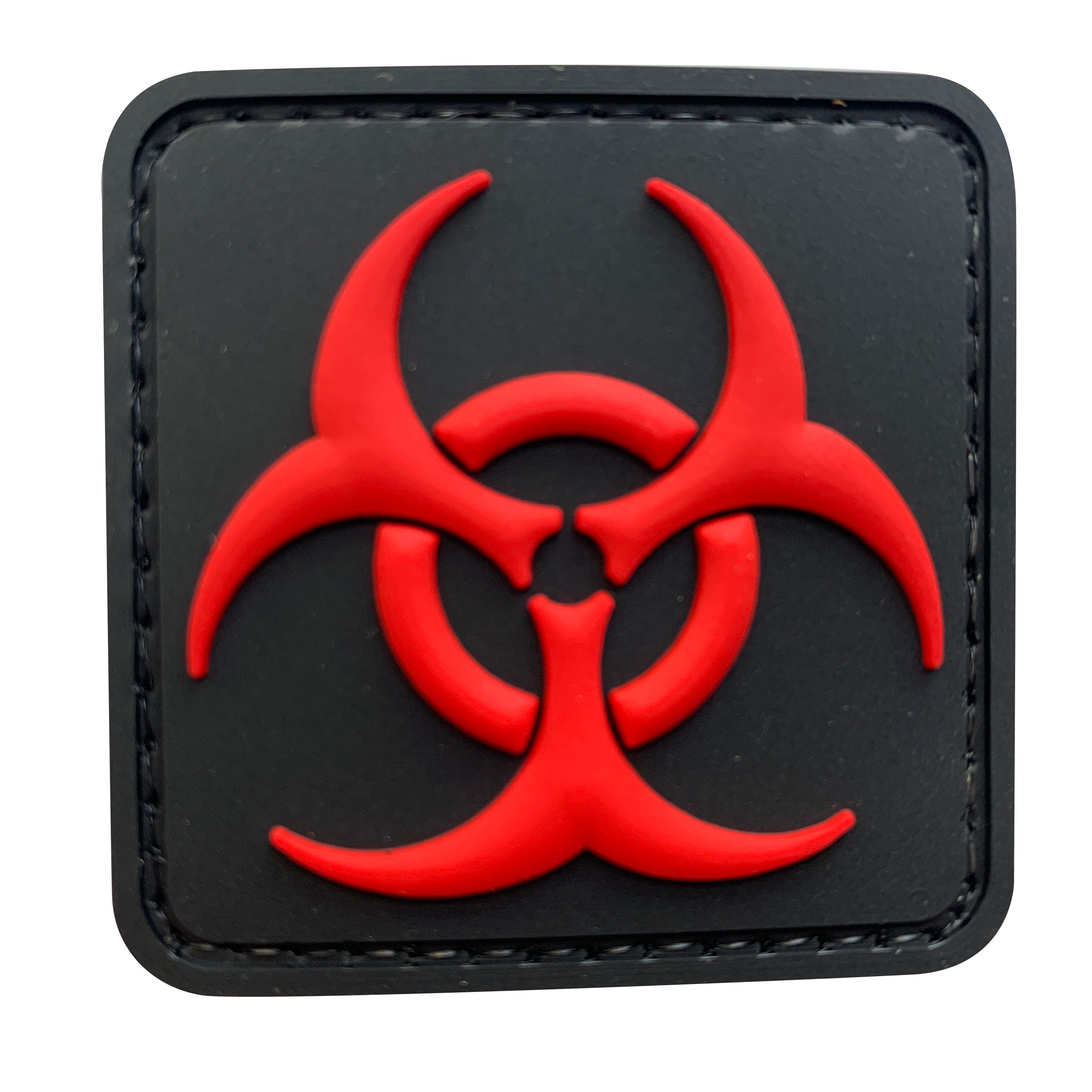 Biohazard Square - Black and Red - PVC Patch