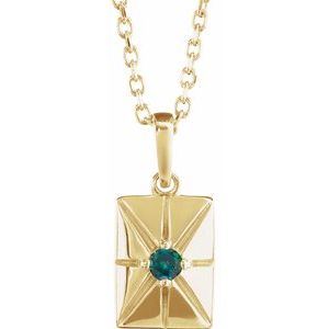 14K Yellow Gold Natural Alexandrite 16-18" Necklace