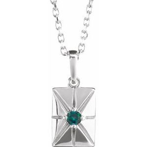 Platinum Natural Alexandrite 16-18" Necklace