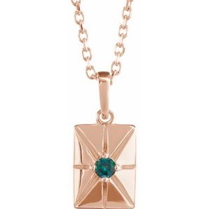 14K Rose Gold Natural Alexandrite 16-18" Necklace