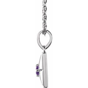 Platinum Natural Amethyst 16-18" Necklace