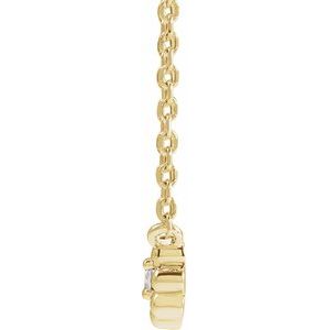 14K Yellow Gold Natural White Sapphire Beaded Youth 16" Necklace