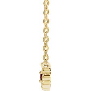 14K Yellow Gold Natural Mozambique Garnet Beaded Youth 16" Necklace