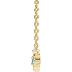 14K Yellow Gold Natural Aquamarine Beaded Youth 16" Necklace