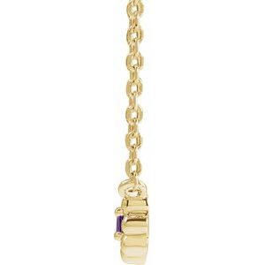 14K Yellow Gold Natural Amethyst Beaded Youth 16" Necklace