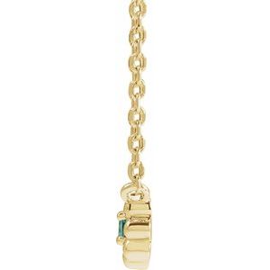 14K Yellow Gold Natural Alexandrite Beaded Youth 16" Necklace