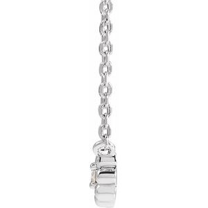 Sterling Silver .03 CTW Natural Diamond Beaded Youth 16" Necklace