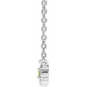 Platinum Natural Peridot Beaded Youth 16" Necklace