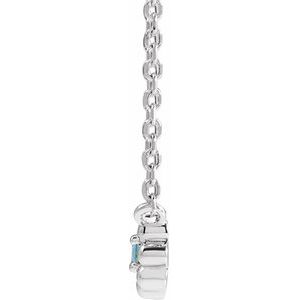 Sterling Silver Natural Aquamarine Beaded Youth 16" Necklace
