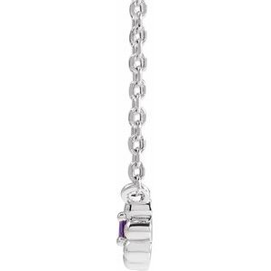 Sterling Silver Natural Amethyst Beaded Youth 16" Necklace