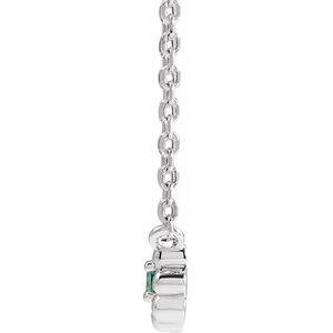 14K White Gold Lab-Grown Alexandrite Beaded Youth 16" Necklace