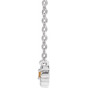 Sterling Silver Natural Citrine Beaded Youth 16" Necklace