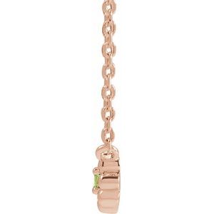 14K Rose Gold Natural Peridot Beaded Youth 16" Necklace