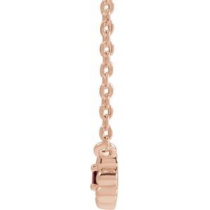 14K Rose Gold Natural Mozambique Garnet Beaded Youth 16" Necklace