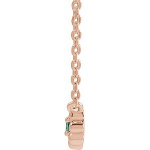 14K Rose Gold Natural Alexandrite Beaded Youth 16" Necklace