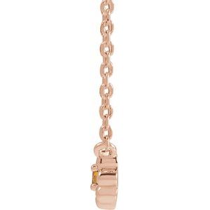 14K Rose Gold Natural Citrine Beaded Youth 16" Necklace