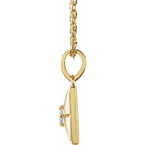 14K Yellow Gold Natural Diamond 16-18" Necklace