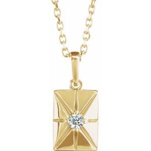 14K Yellow Gold Natural Diamond 16-18" Necklace
