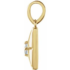 14K Yellow Gold Natural Diamond Charm/Pendant