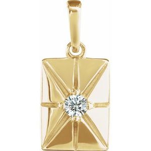 14K Yellow Gold Natural Diamond Charm/Pendant