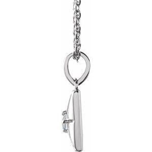 Sterling Silver Natural Diamond 16-18" Necklace