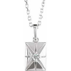 Sterling Silver Natural Diamond 16-18" Necklace