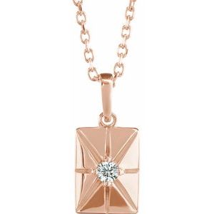 14K Rose Gold Natural Diamond 16-18" Necklace