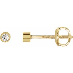 14K Yellow Gold .04 CTW Natural Diamond Micro Bezel-Set Earrings