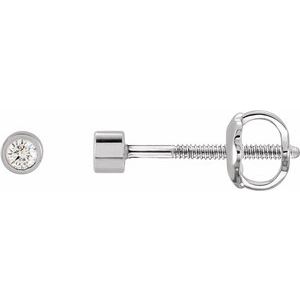 14K White Gold .04 CTW Natural Diamond Micro Bezel-Set Earrings